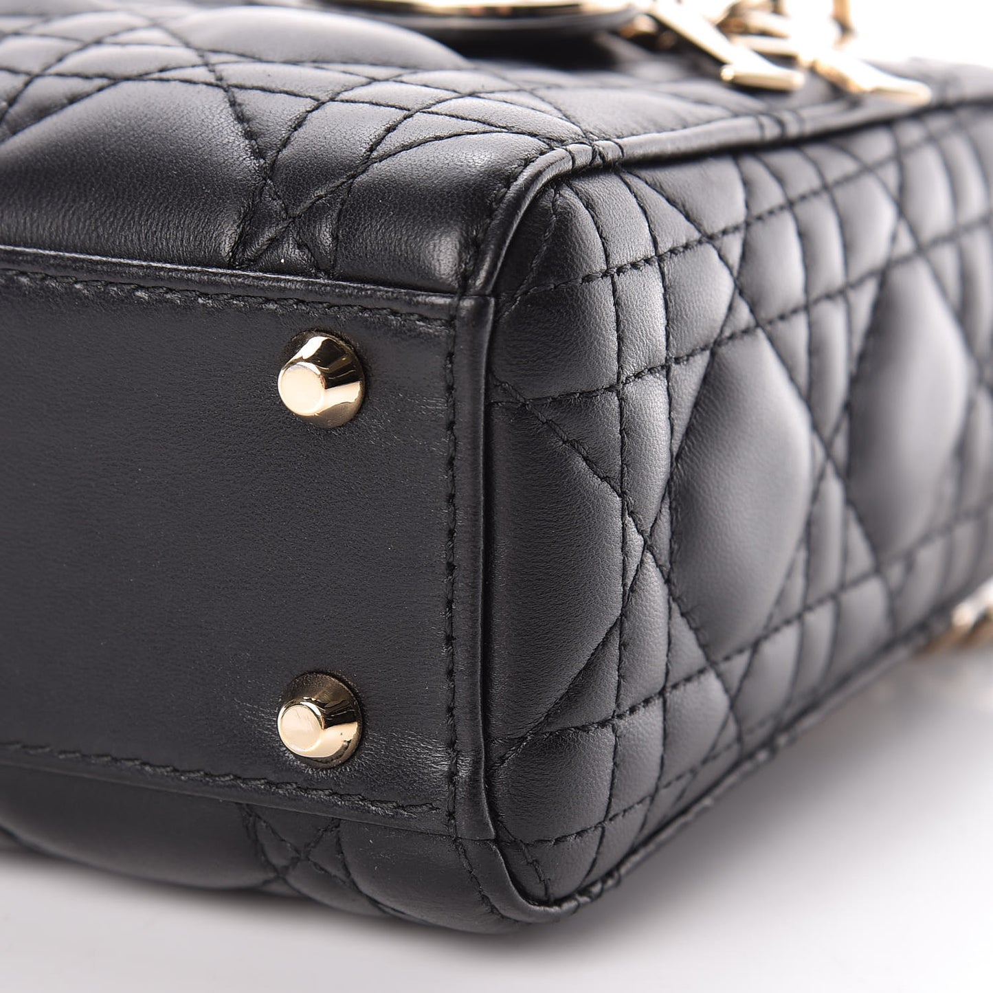 Lambskin Cannage Mini Lady Dior Black