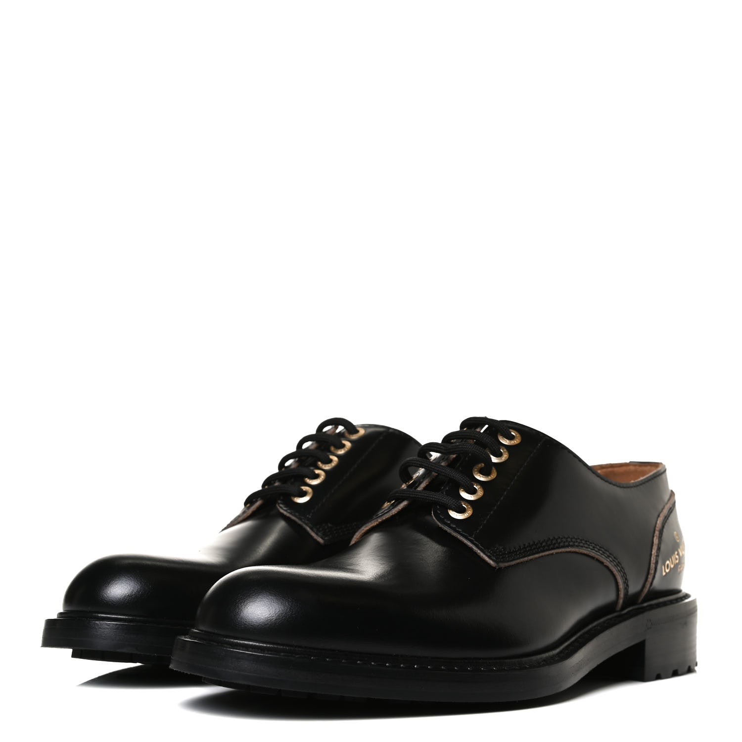 Louis Vuitton Calfskin Mens Derby Shoes 7.5 Black 3 of 11