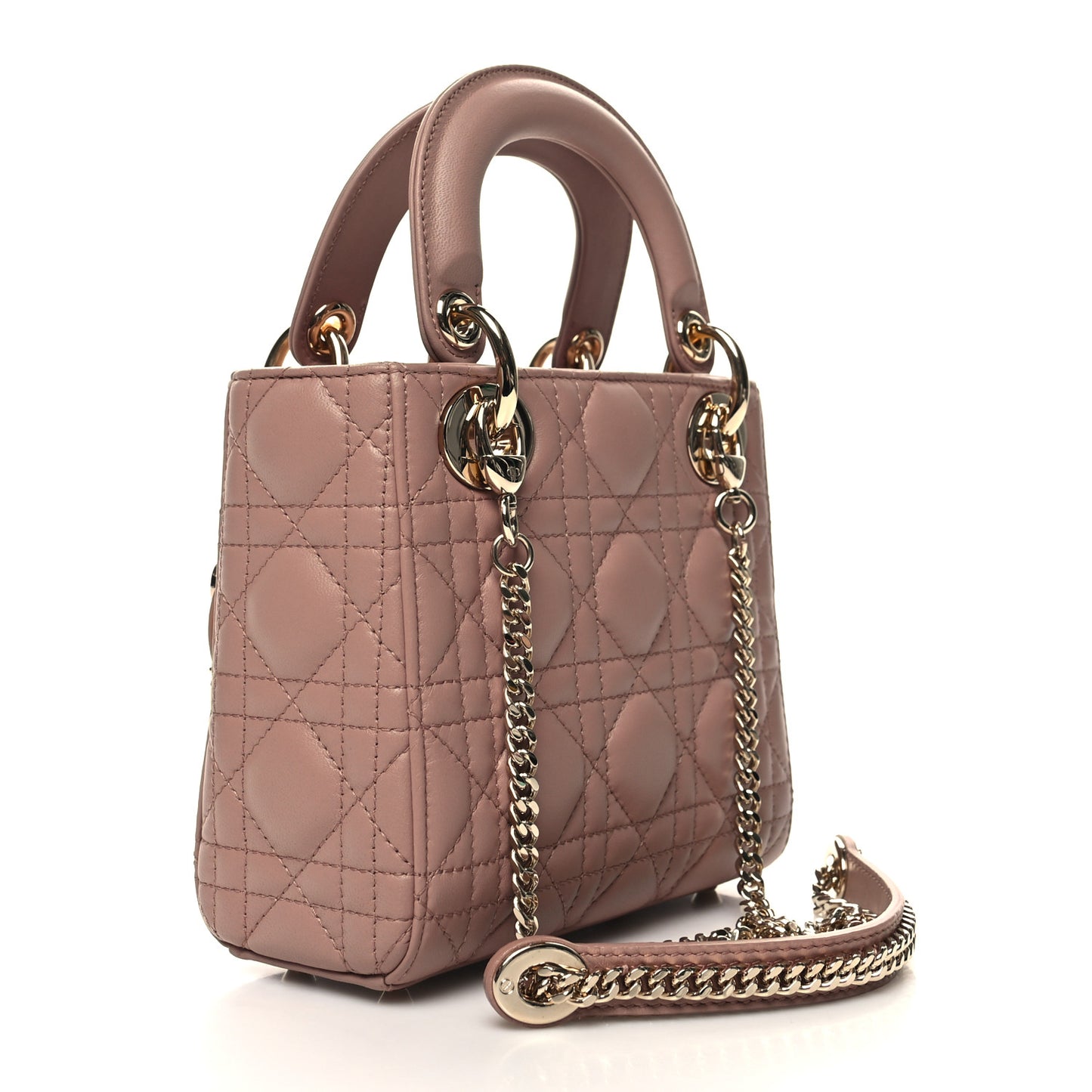 Lambskin Cannage Mini Lady Dior Blush