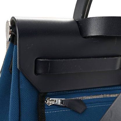 Hermes Toile Vache Hunter Herbag Zip Retourne 31 PM Black Blue De Malte 12 of 12