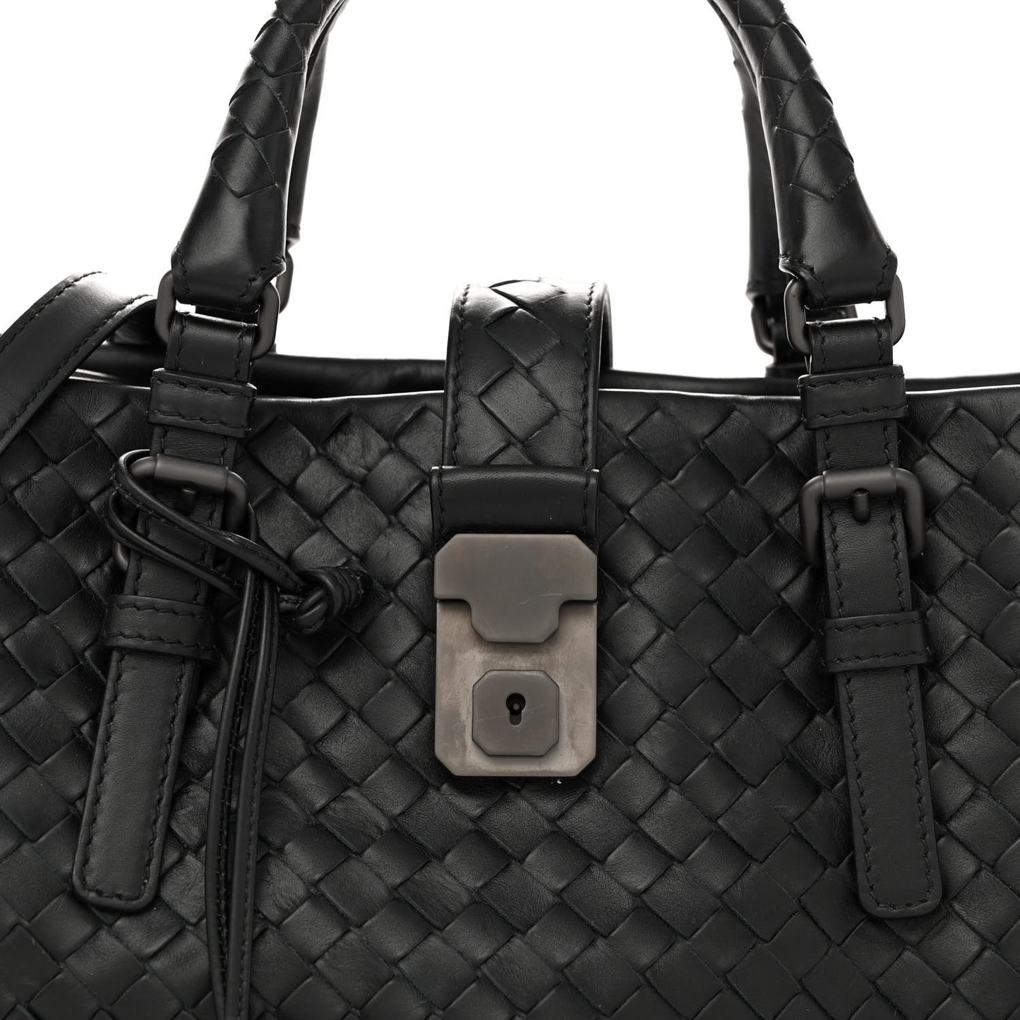 Light Calf Intrecciato Small Roma Black