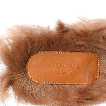 Gucci Velvet Fur Womens Princetown Slippers 38 Fucsia Violet Cyclamen Natural 6 of 8