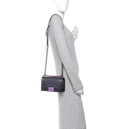 Chanel Iridescent Goatskin Quilted Small Boy Flap Purple 2 of 11