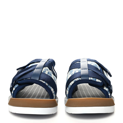 Christian Dior Oblique Jacquard Mens Alpha Sandals 41 Blue Denim 2 of 9