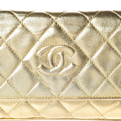 Chanel Lambskin Quilted Tassel Clutch Gold 14 of 15