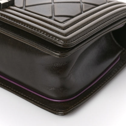 Chanel Calfskin Embossed Medium Paris Salzburg Boy Flap Dark Brown 9 of 10