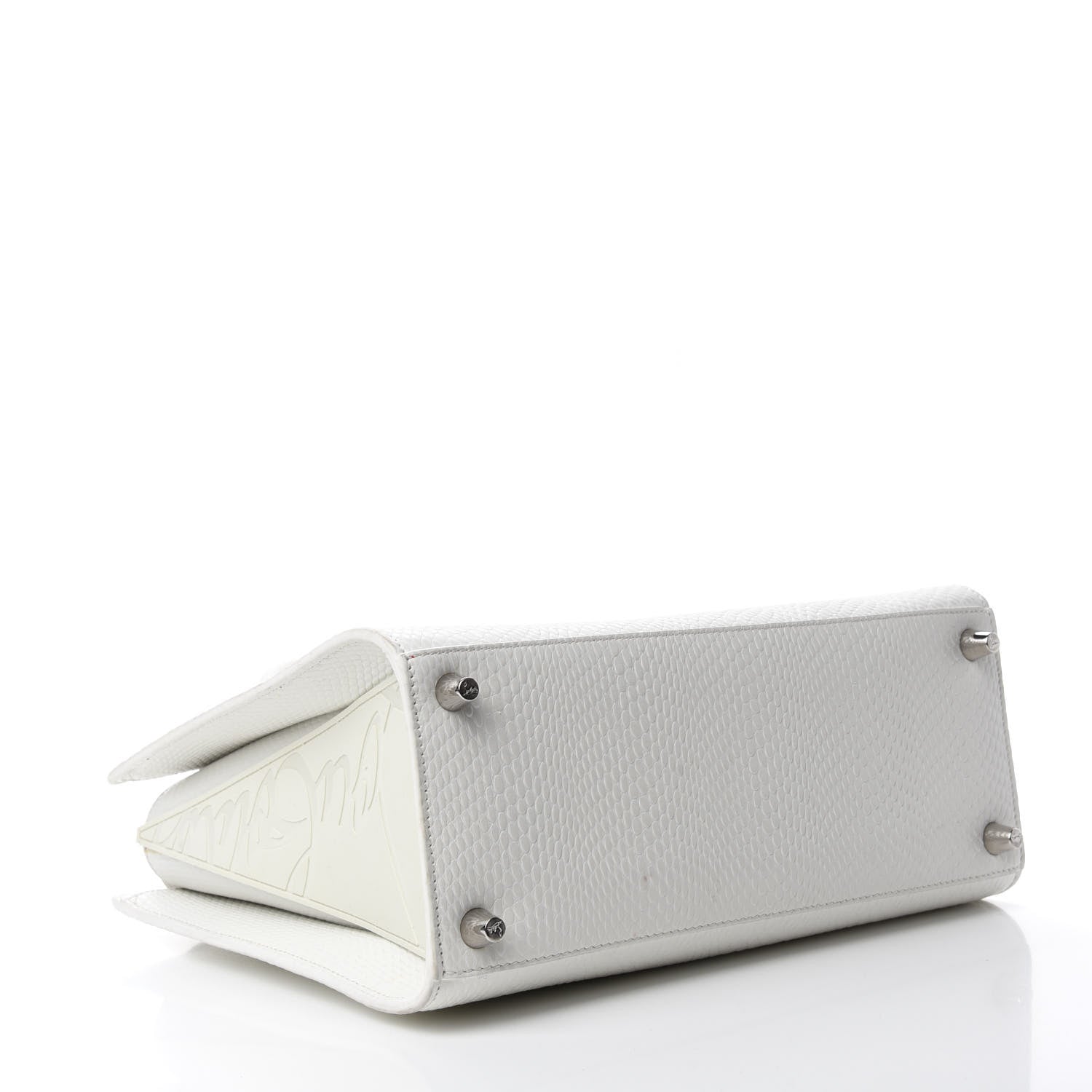 Christian Louboutin Calfskin Lizard Embossed Medium Paloma White 4 of 15