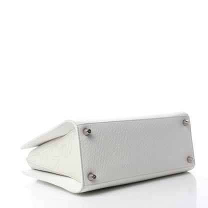 Christian Louboutin Calfskin Lizard Embossed Medium Paloma White 4 of 15