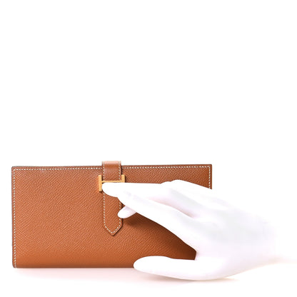Hermes Epsom Bearn Gusset Wallet Gold 2 of 8