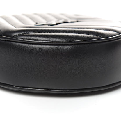 Saint Laurent Calfskin Matelasse Chevron Round Vinyle Camera Bag Black 8 of 9
