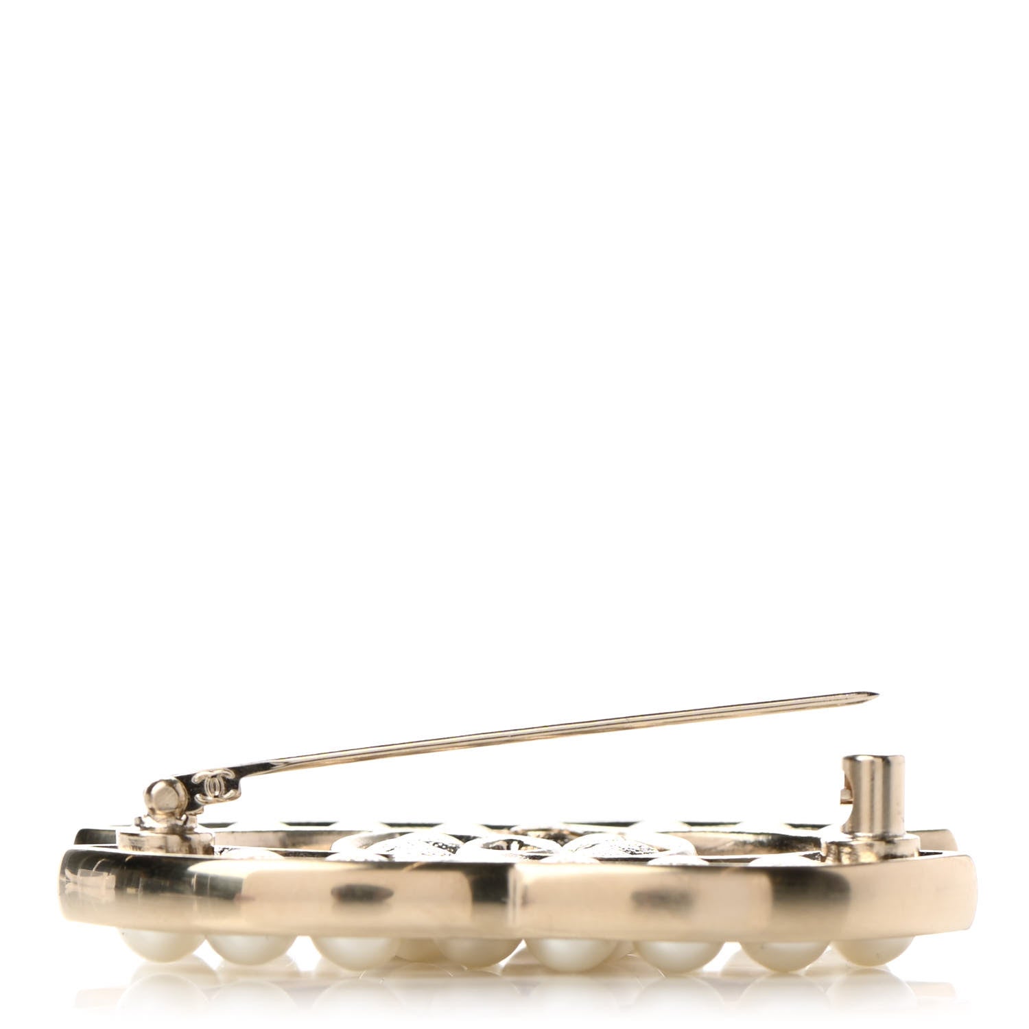 Chanel Pearl CC Brooch Light Gold 4 of 6