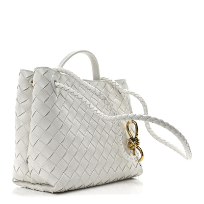 Bottega Veneta Nappa Intrecciato Small Andiamo Shoulder Bag White 3 of 9