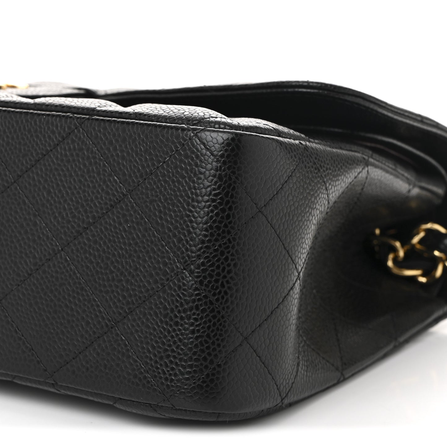 Caviar Quilted Jumbo Double Flap Black