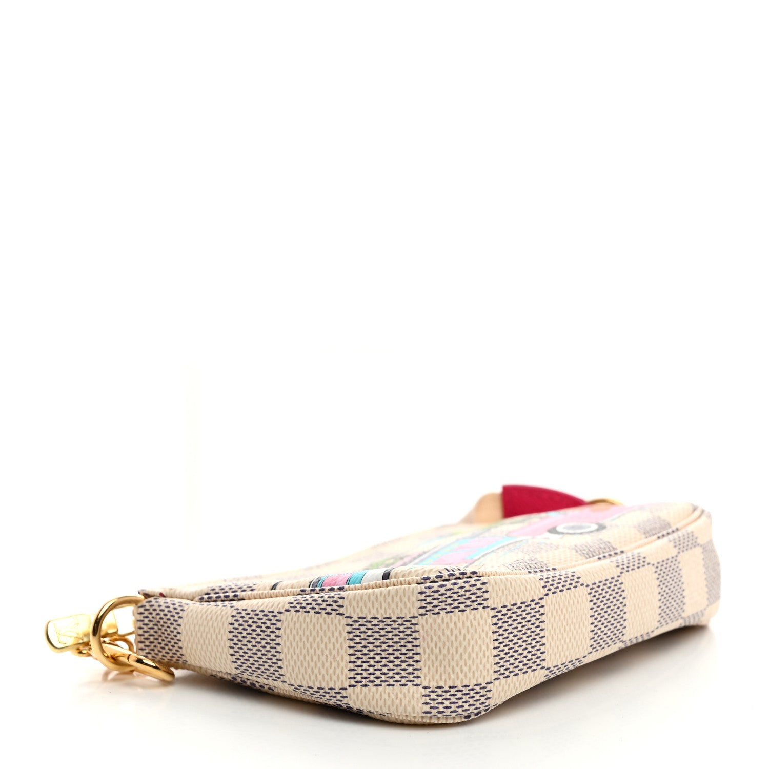 Louis Vuitton Damier Azur 2021 Christmas Animation Hollywood Mini Pochette Accessories Fuchsia 4 of 6