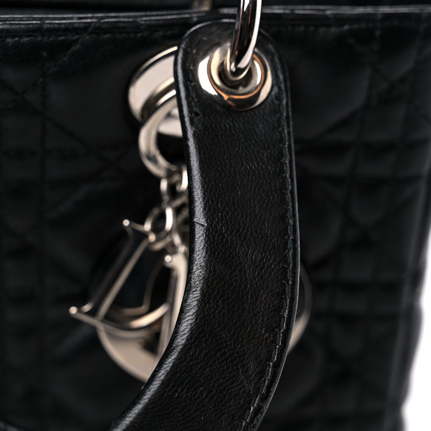 Lambskin Cannage Medium Lady Dior Black