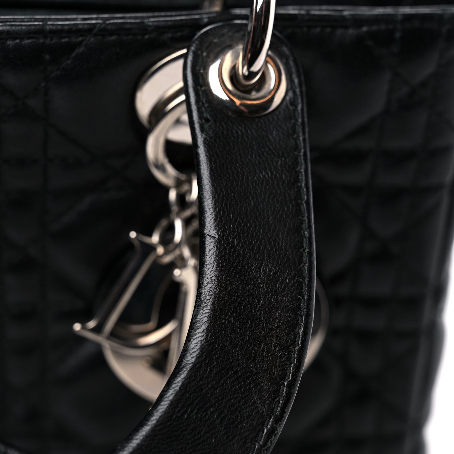 Christian Dior Lambskin Cannage Medium Lady Dior Black 15 of 16