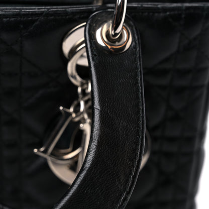 Christian Dior Lambskin Cannage Medium Lady Dior Black 15 of 16