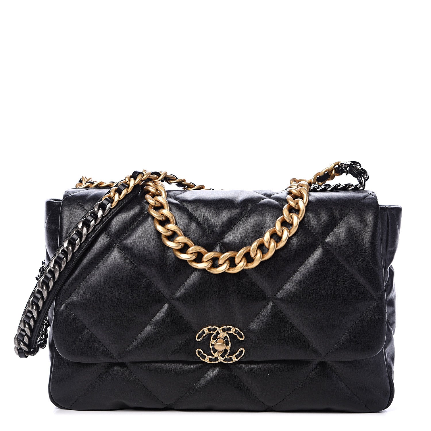 Chanel Goatskin Quilted Maxi 19 Flap Black 1 of 12
