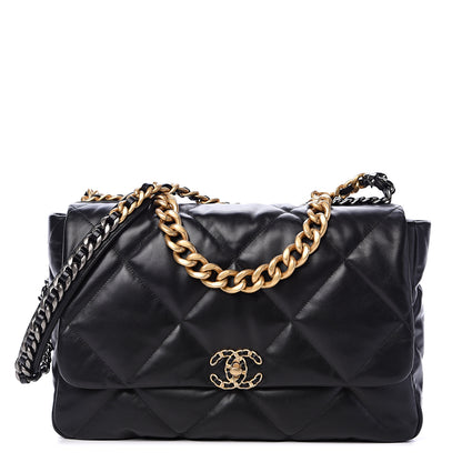 Chanel Goatskin Quilted Maxi 19 Flap Black 1 of 12