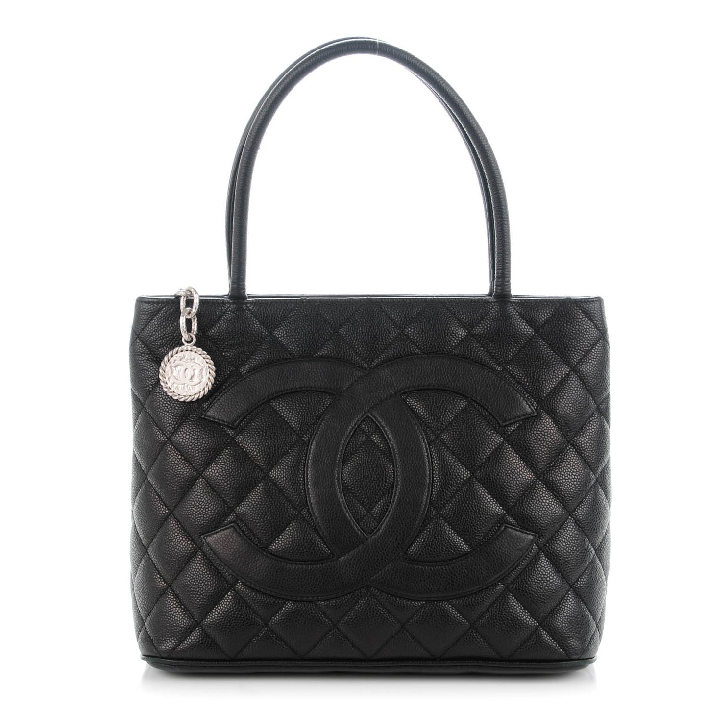 Caviar Quilted Medallion Tote Black