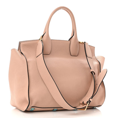Salvatore Ferragamo Hammered Calfskin Medium Studio Top Handle Bag Beige 4 of 13