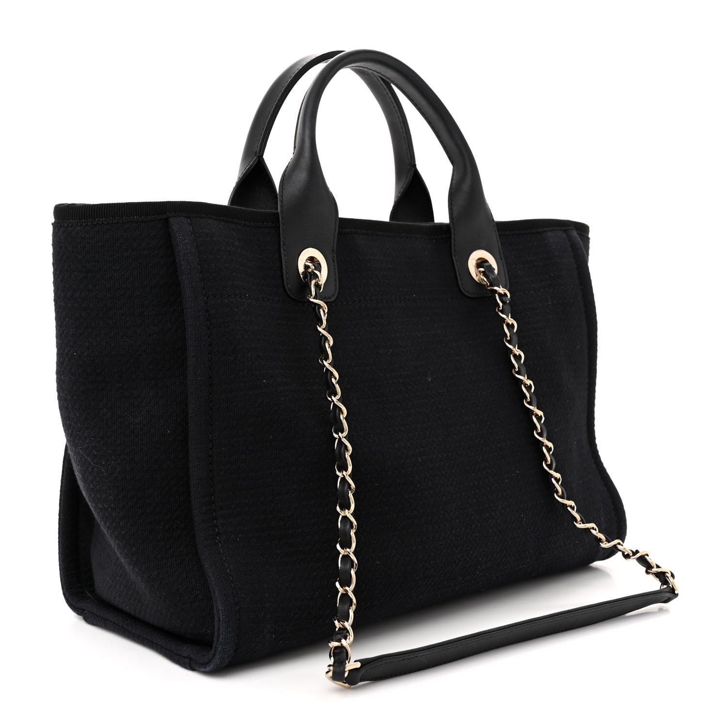 Chanel Mixed Fibers Small Deauville Tote Navy 3 of 11