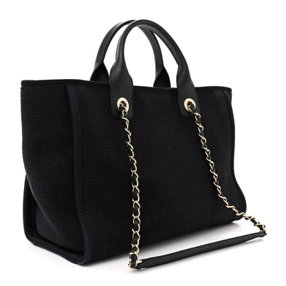 Chanel Mixed Fibers Small Deauville Tote Navy 3 of 11