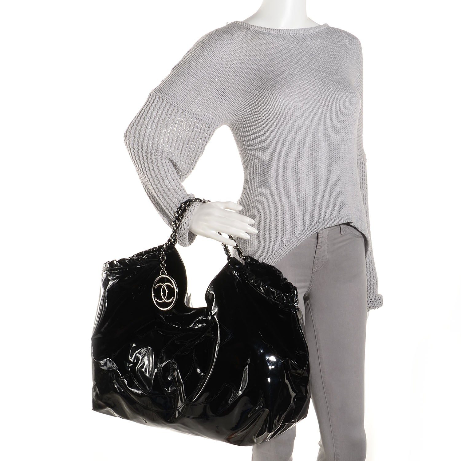 Chanel Vinyl XL Coco Cabas Black 2 of 8