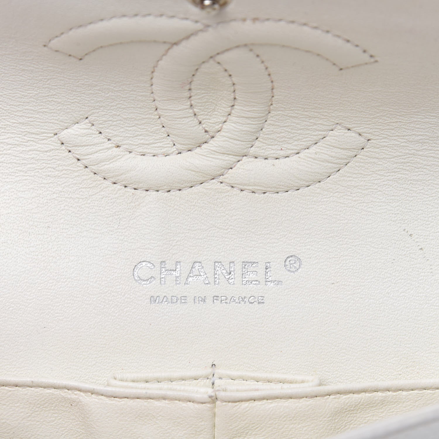 Chanel Caviar Quilted Medium Double Flap White 10 of 12