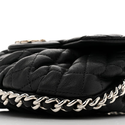 Chanel Washed Lambskin Quilted Mini Chain Around Flap Black 10 of 12