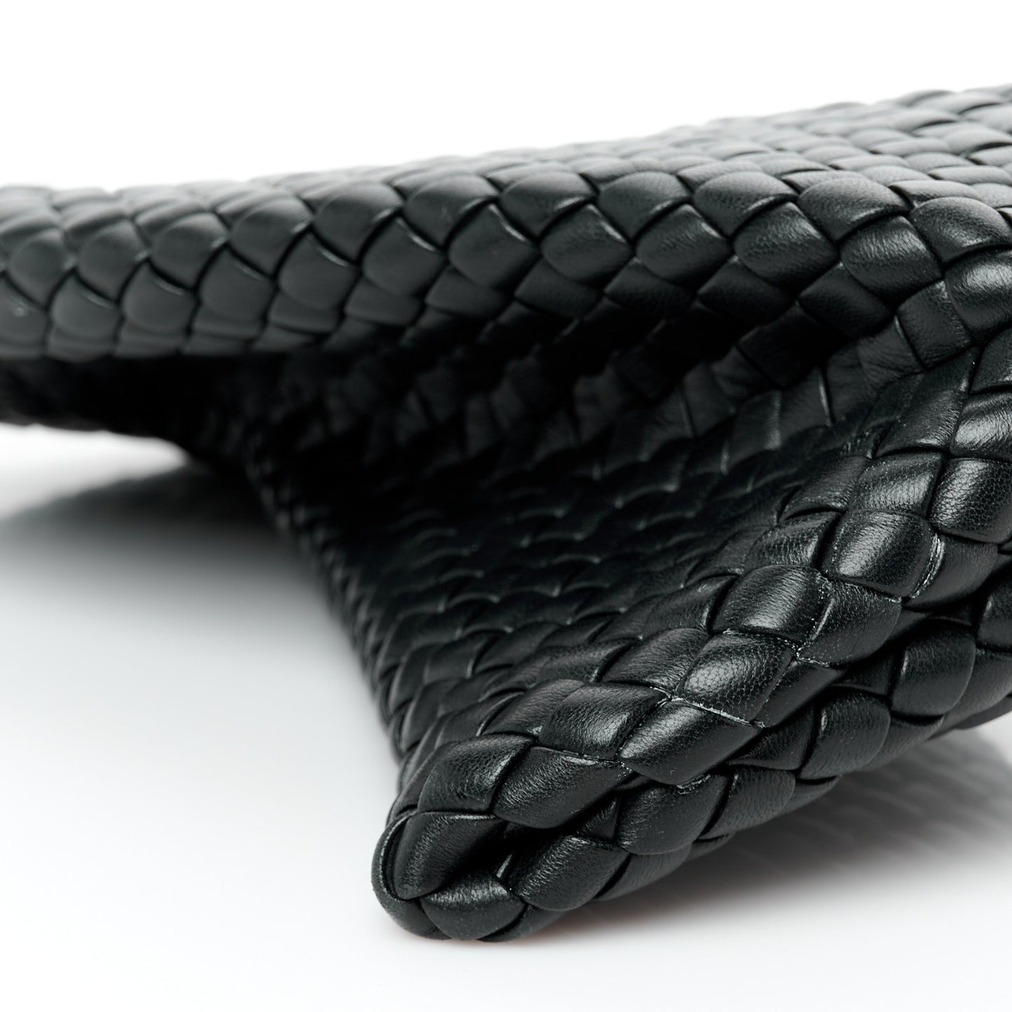 Nappa Intrecciato Crisscross Clutch Black
