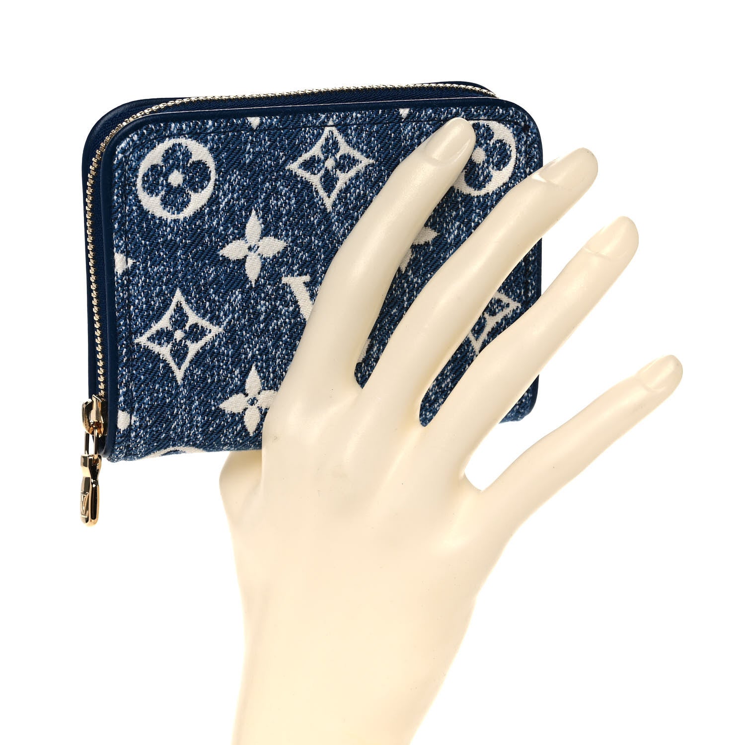 Louis Vuitton Denim Monogram Jacquard Zippy Coin Purse Bleu 2 of 8