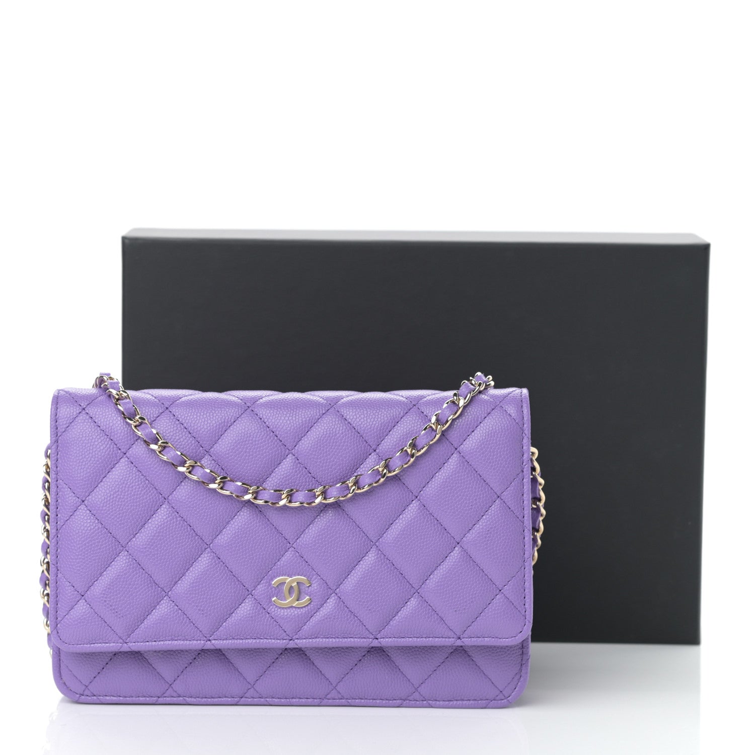 Chanel Caviar Quilted Wallet On Chain WOC Purple 14 of 14