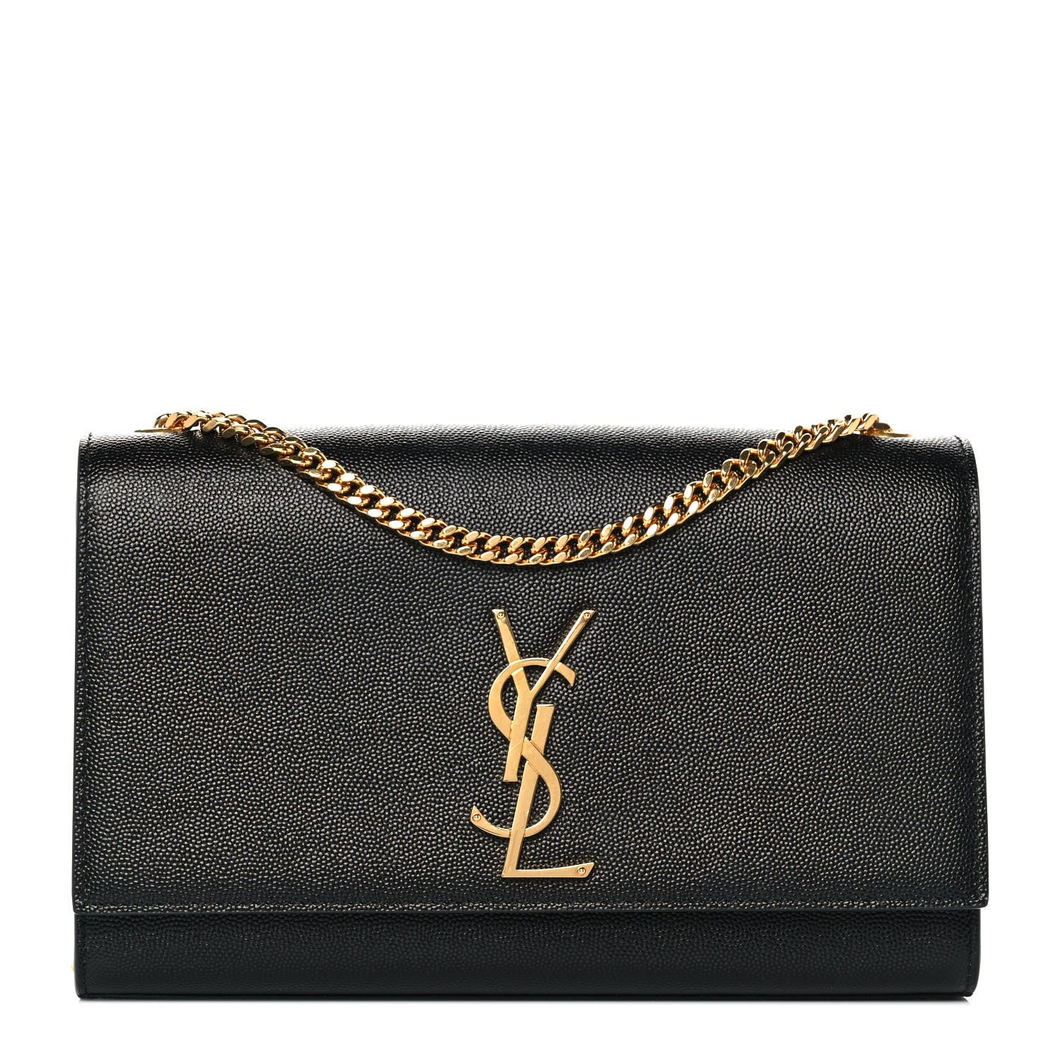 Saint Laurent Grain De Poudre Medium Classic Monogram Kate Satchel Black 1 of 9