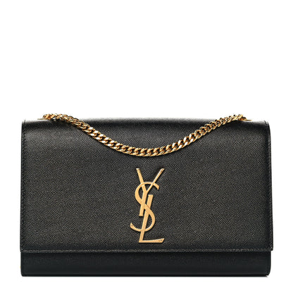 Saint Laurent Grain De Poudre Medium Classic Monogram Kate Satchel Black 1 of 9