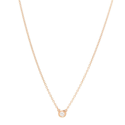 Tiffany 18K Rose Gold Diamond .07ct Elsa Peretti Diamonds by the Yard Pendant Necklace 1 of 5