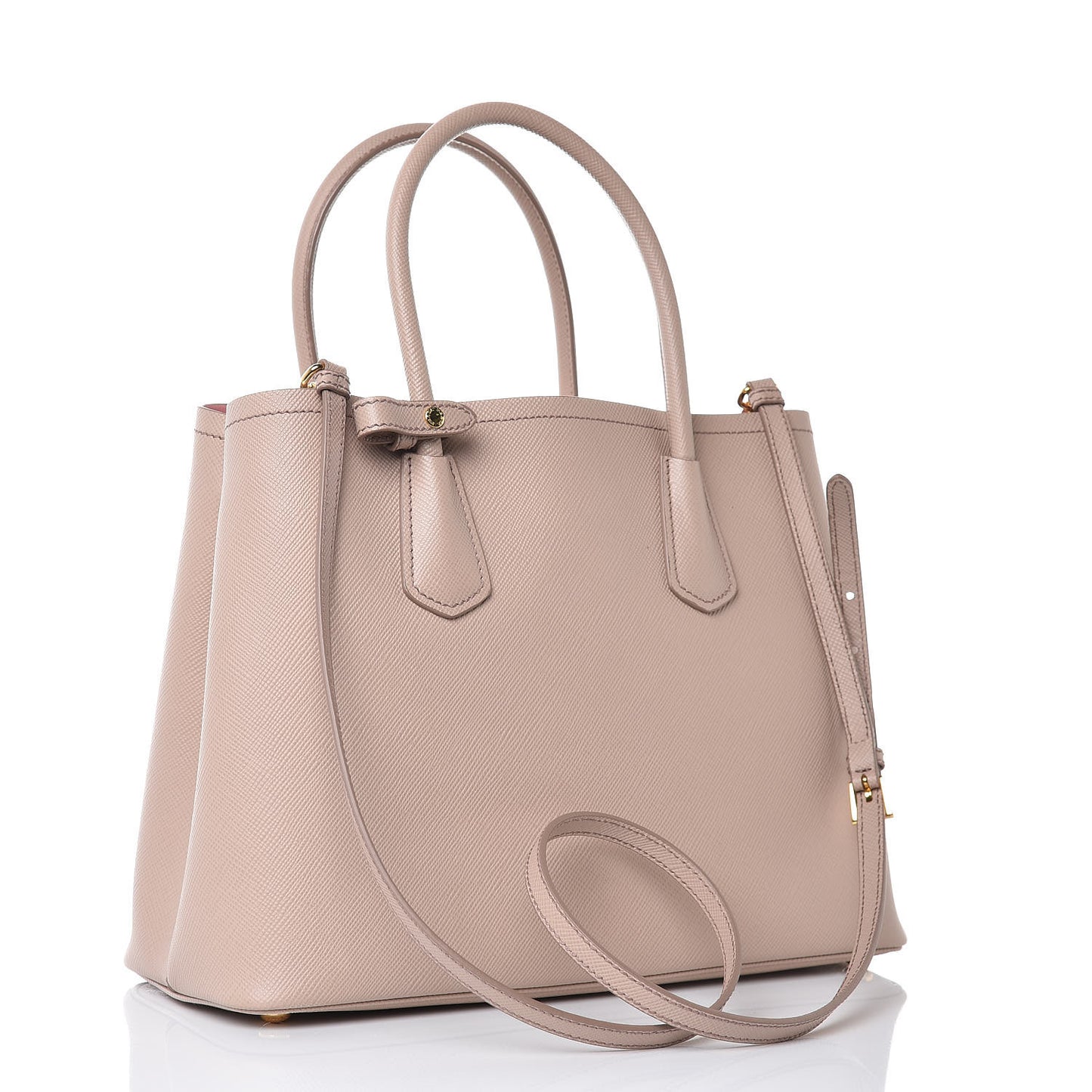 Saffiano Cuir Medium Double Bag Cammeo Rosa