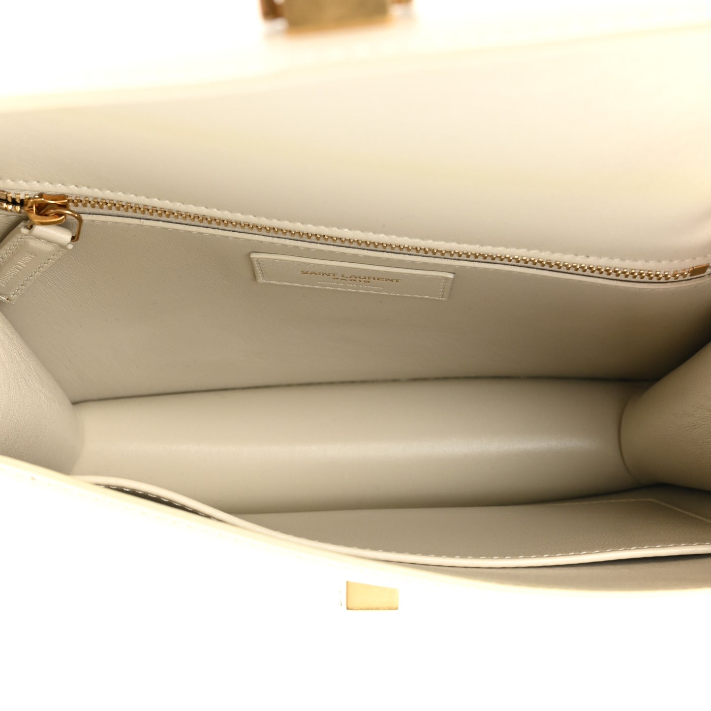 Smooth Calfskin Carre Satchel Crema Soft