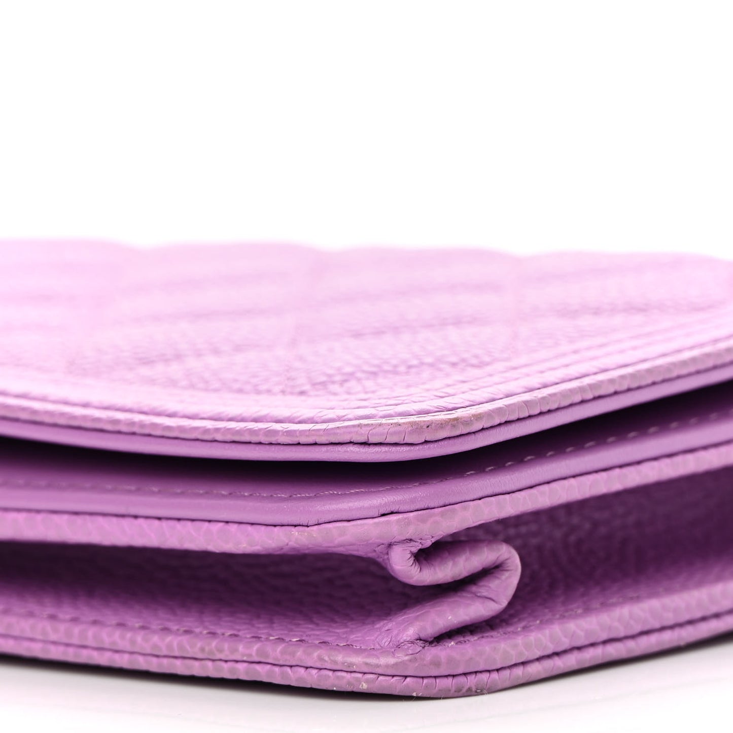 Caviar Quilted Boy Wallet On Chain WOC Purple