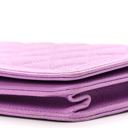 Chanel Caviar Quilted Boy Wallet On Chain WOC Purple 11 of 14