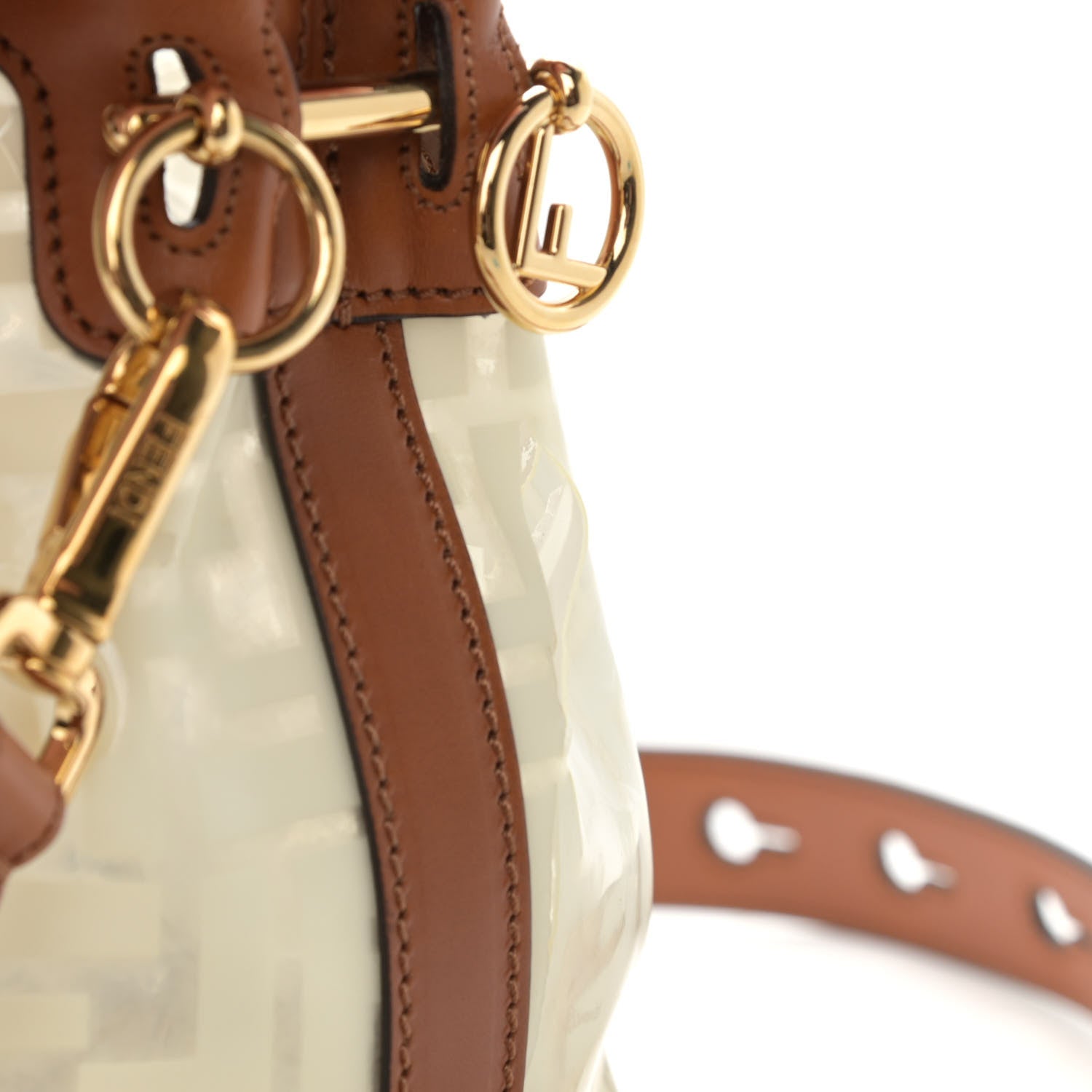 Fendi TPU FF Vitello Aura F is Fendi Grande Mon Tresor Bucket Bag White Cuoio 19 of 21