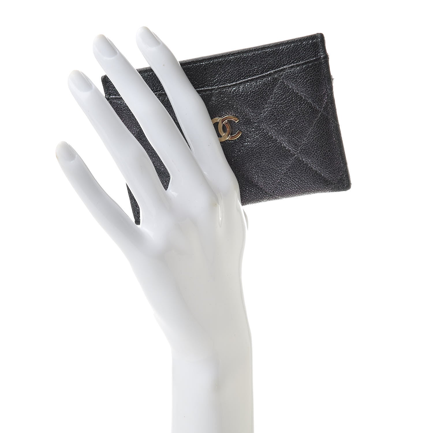 Chanel Iridescent Caviar Quilted Card Holder Black 2 of 9