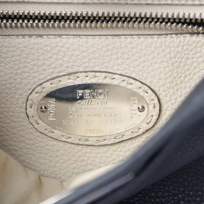 Fendi Cuoio Romano Selleria Bi-Color Medium Peekaboo Iconic Satchel Asfalto Latte 9 of 14
