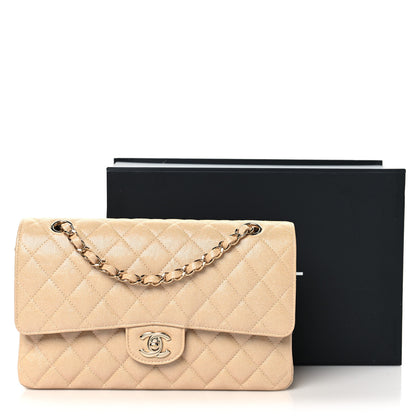 Chanel Iridescent Caviar Quilted Medium Double Flap Beige 11 of 11
