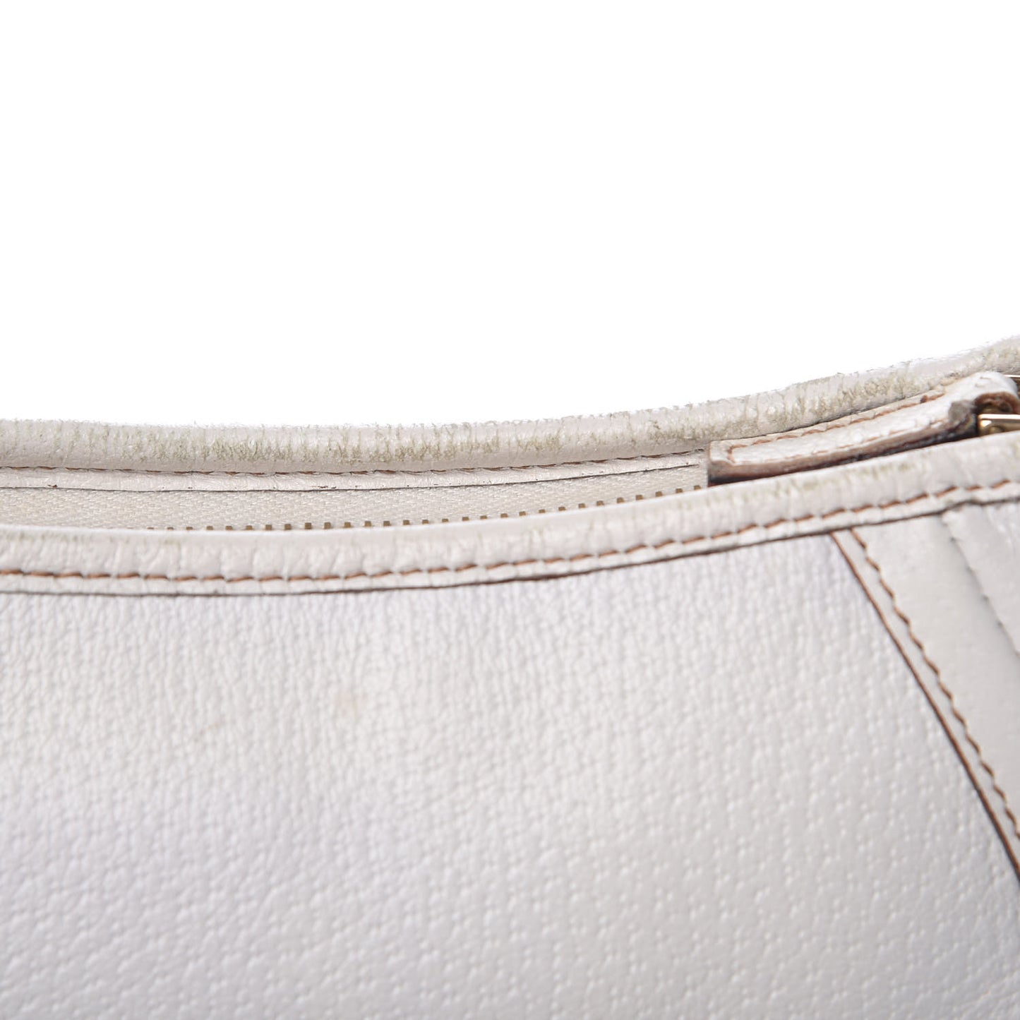 Calfskin D Ring Abbey Pochette White