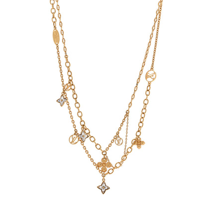 Louis Vuitton Metal Blooming Strass Necklace Gold 1 of 7