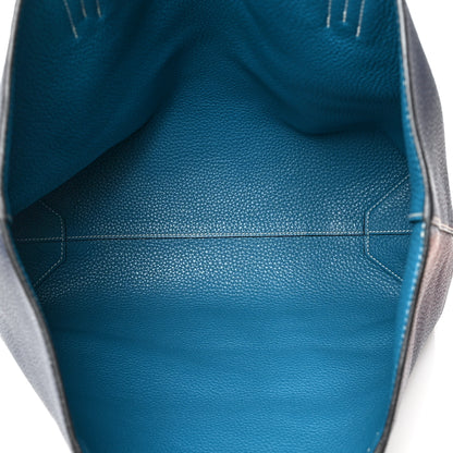 Hermes Taurillon Clemence Double Sens 36 Reversible Tote Bleu Sapphire Bleu Izmir 5 of 14