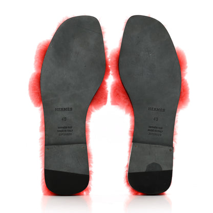 Hermes Woolskin Oran Sandals 40 Rose Du Desert 40 5 of 9