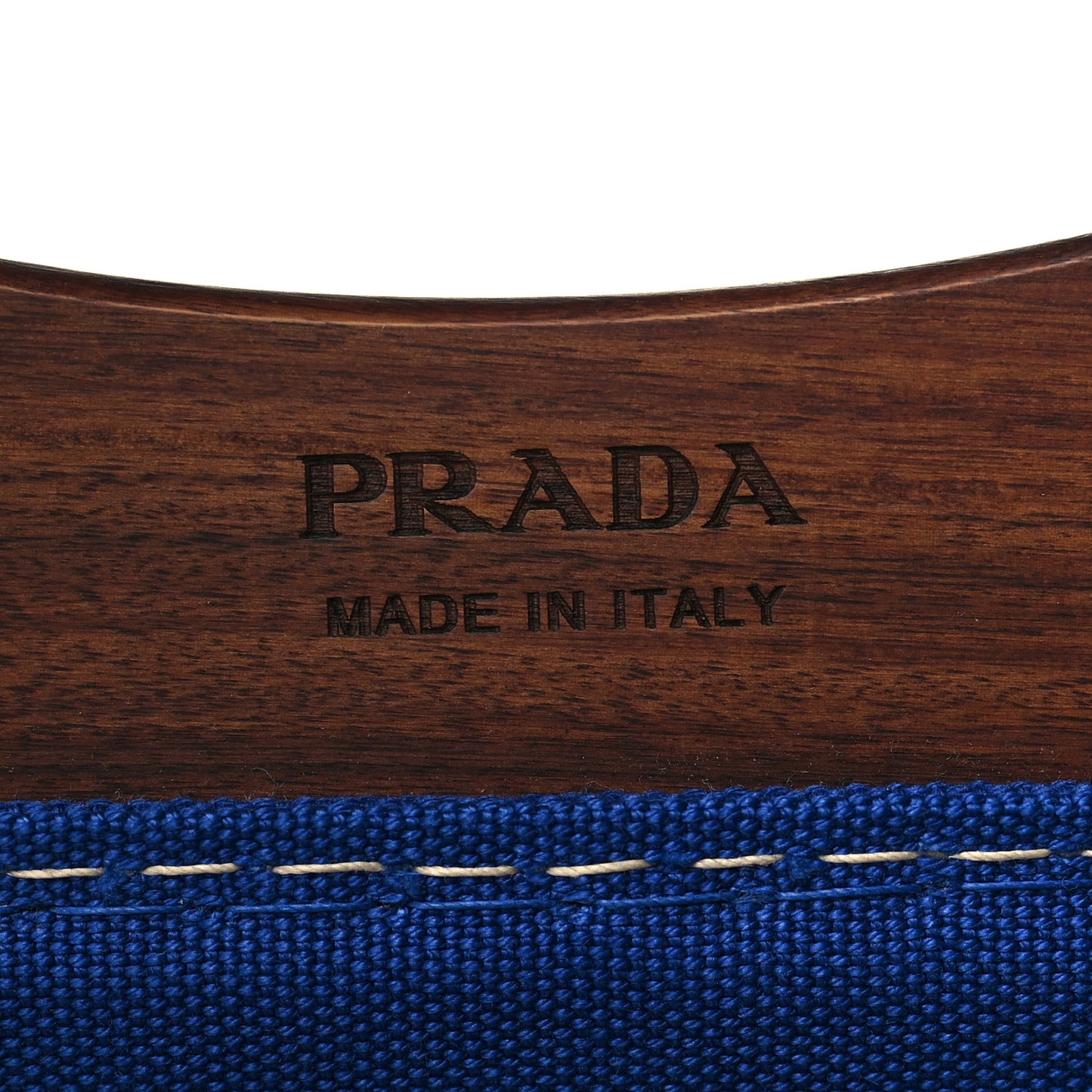 Canvas Wood Logo Tote Blue