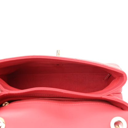 Chanel Grained Calfskin Small Chevron Chic Top Handle Flap Red 5 of 12